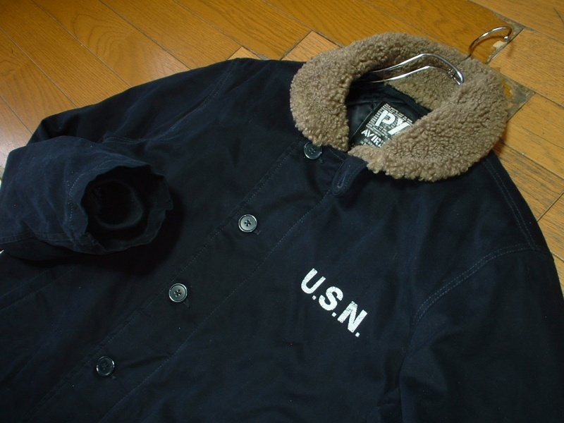 売り切りAVIREX USA.タイプN-1デッキジャケットお勧め美品L正規アビレックスネイビーU.S.NAVY海軍N1中綿ボアジャンUSNフライト定価22 000円