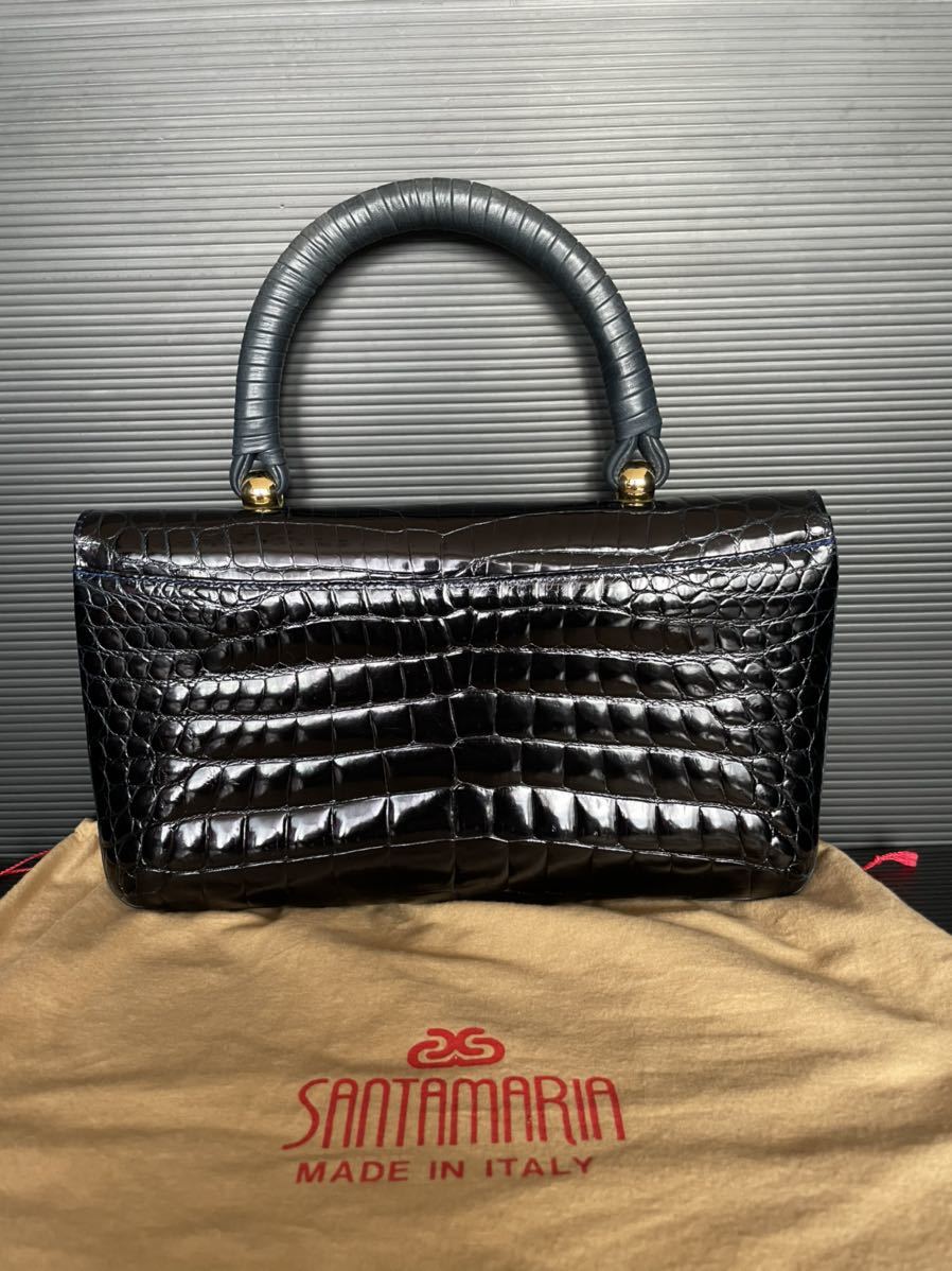 サンタマリア ハンドバッグ シャイニング クロコダイル 黒 - 通販