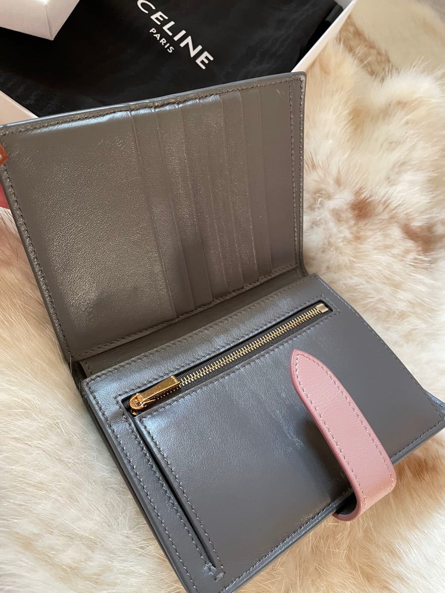 セリーヌ ミニ財布 折りたたみ財布 ミディアムストラップ ミニ