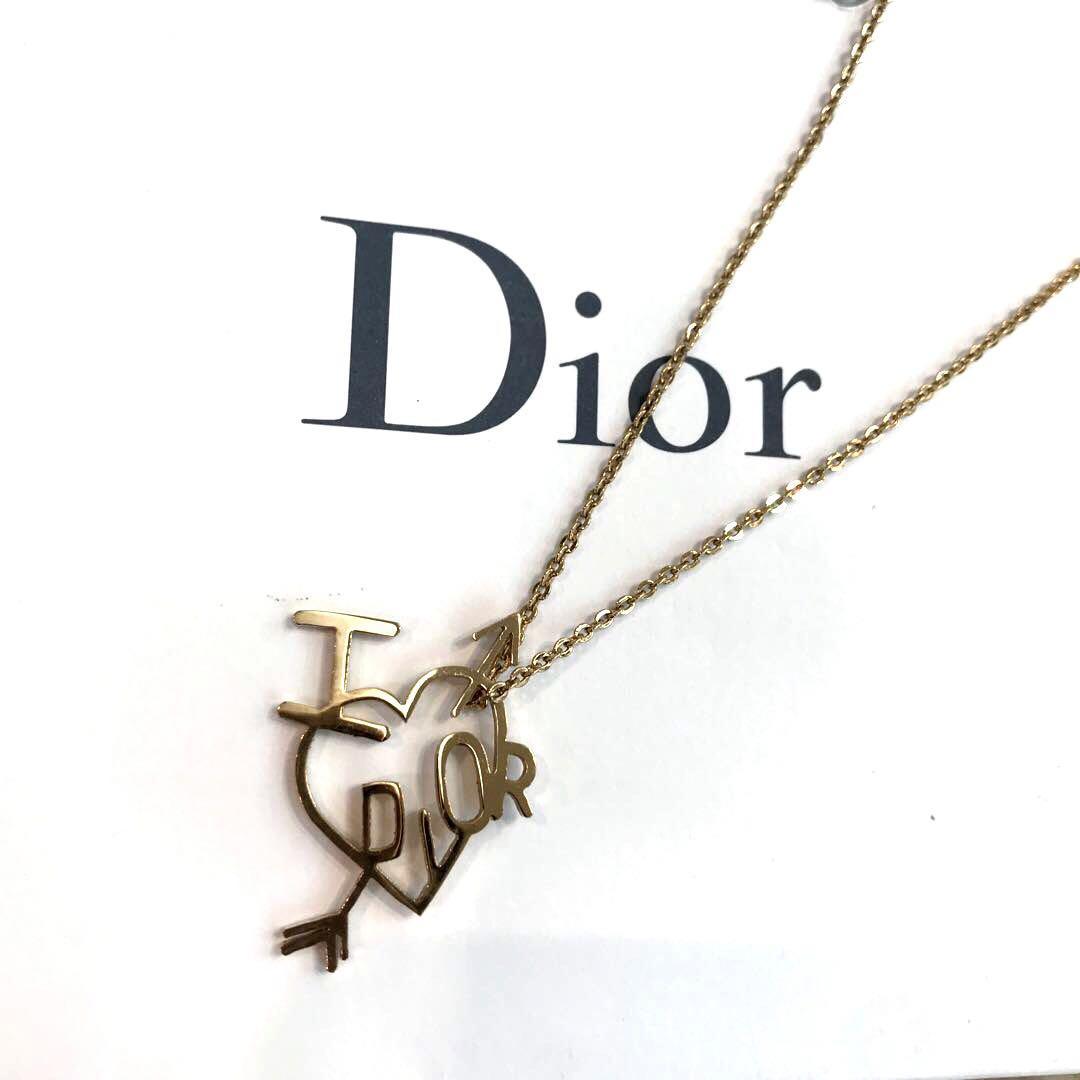 ☆美品☆Christian Dior　ハート　アロー　ネックレス　ロゴ　ゴールド