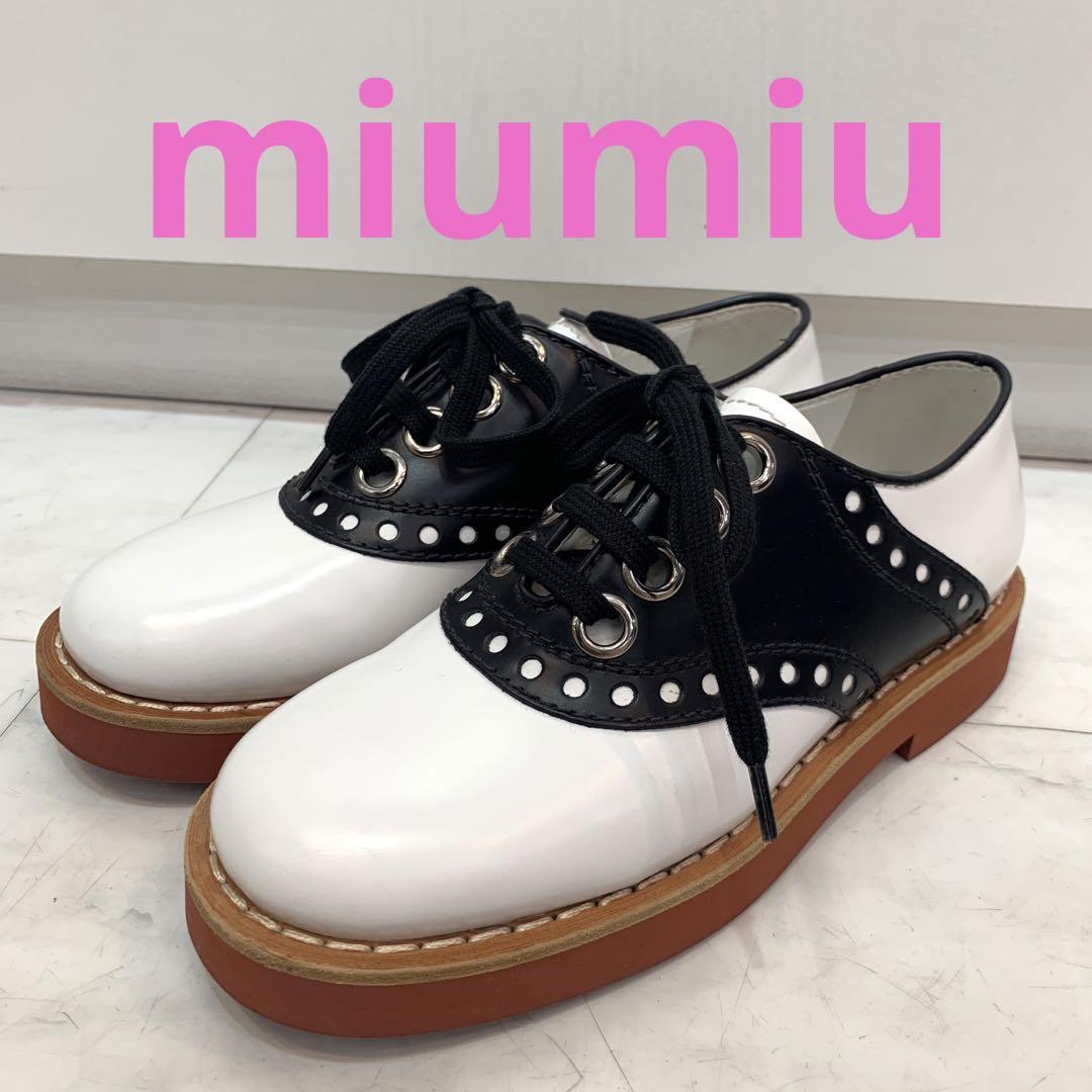 オープニング大セール】 ☆超美品☆miumiu 約22.5cm レースアップ