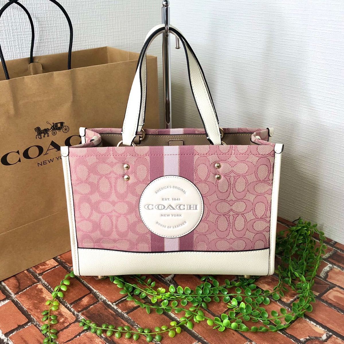 ≪新品≫COACH トート ハンドバッグ ショルダーバッグ ジャガード