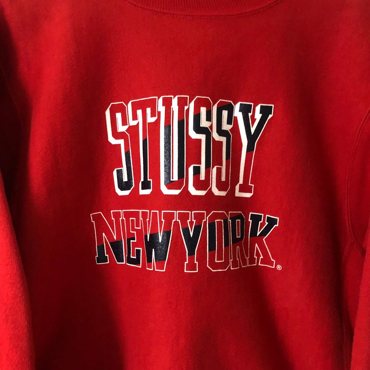 champion stussy NY限定 リバースウィーブ スウェット 刺繍タグ-