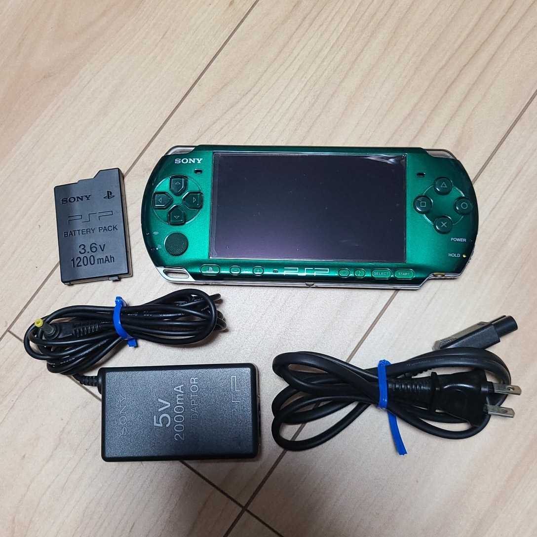 【激レアカラー/動作問題済】PSP 3000 グリーン　(プレイステーションポータブル)