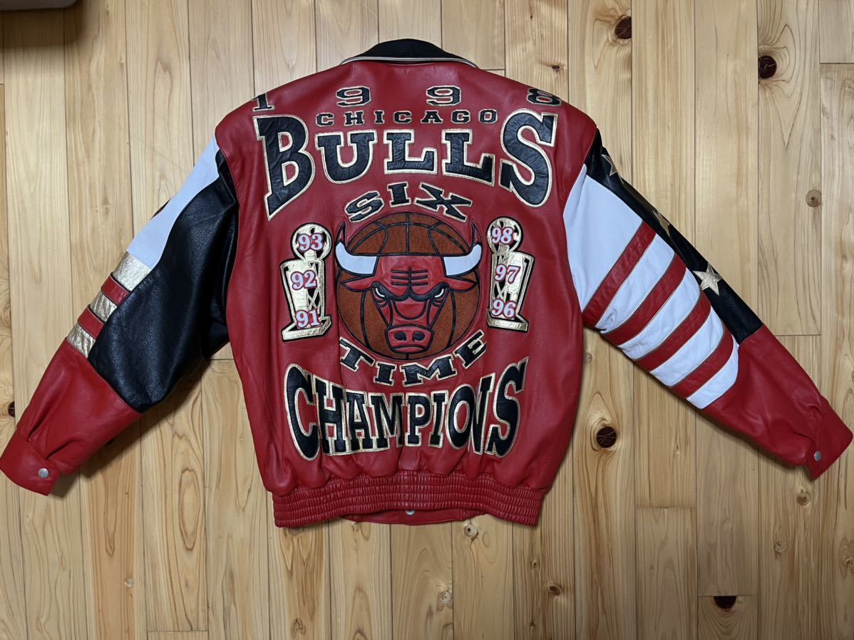 JEFF HAMILTON Jeff Hamilton NBA Champion jacket leather jacket BullsbruzJORDAN Jordan basketball S