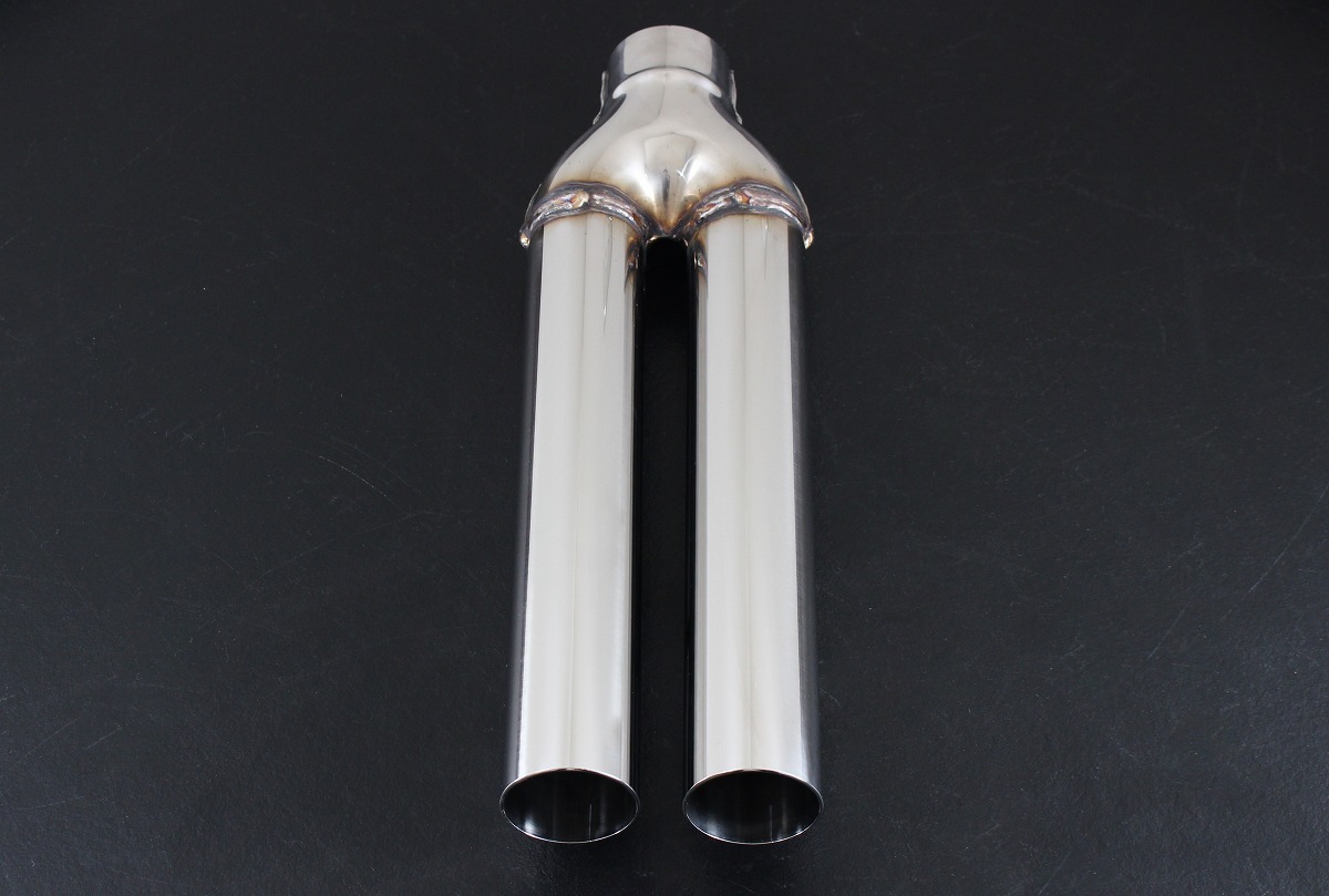 [ free shipping ]s Lee Cat's tsu made muffler cutter 50.8Φ dual stainless steel pipe [ one-off muffler made . possible to use!]