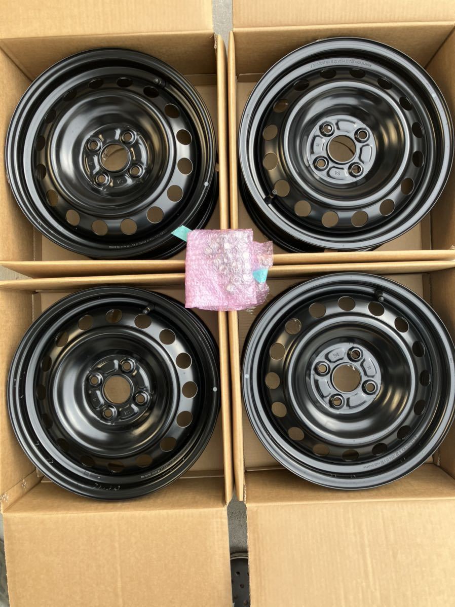 《新車外し 》トヨタ純正 スチールホイール 鉄チン 4本セット 15インチ 6J PCD100 アクア スタッドレス用に ナット付 《新車外し 》トヨタ純正 スチールホイール 鉄チン 4本セット 15インチ 6J PCD100 アクア スタッドレス用に ナット付