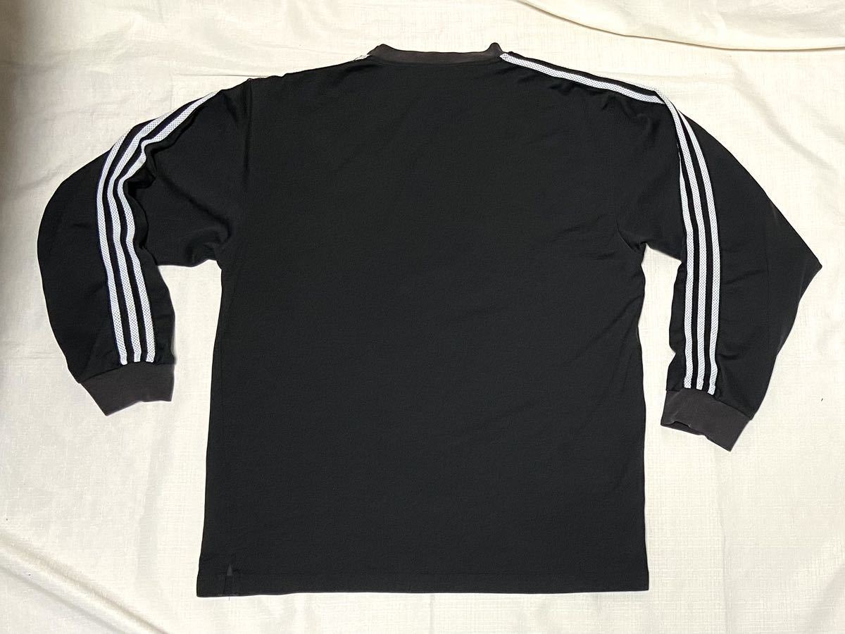 90sビンテージ adidas 黒 白 パフォーマンスロゴ ゲームシャツ ロンT