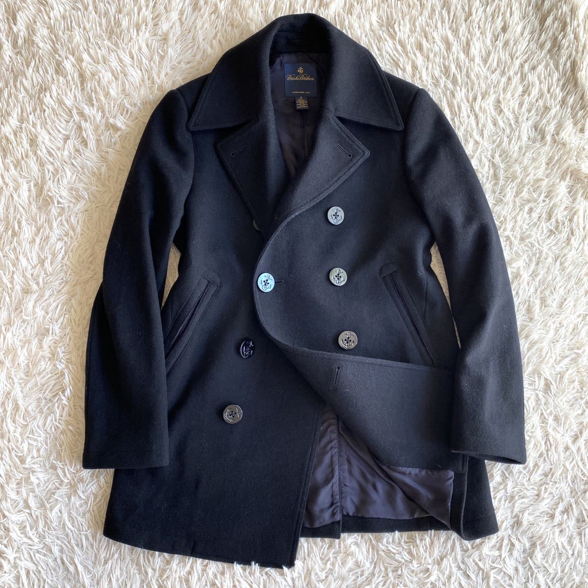 秋冬 ロロピアーナ Brooks Brothers ブルックスブラザーズ Pコート ピーコート メンズ S表記 M L相当 ブラック Skupstinabd Ba 秋冬 ロロピアーナ Brooks Brothers ブルックスブラザーズ Pコート ピーコート メンズ S表記 M L相当 ブラック Skupstinabd Ba
