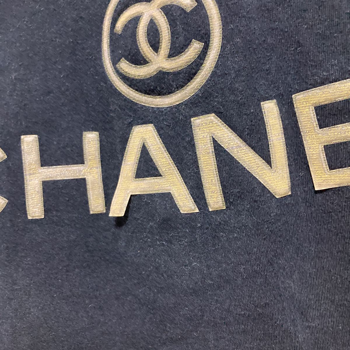 CHANEL シャネル 半袖Tシャツ size:40 ブラック ロゴ 221004(半袖T 限定特別価格 size40 「CHANEL」半袖 シャツ/ブラウス(半袖/袖なし)