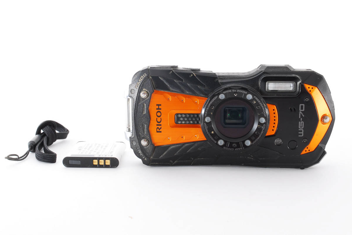 RICOH リコー デジタルカメラ 14m防水 WG-70 オレンジ | accentdental