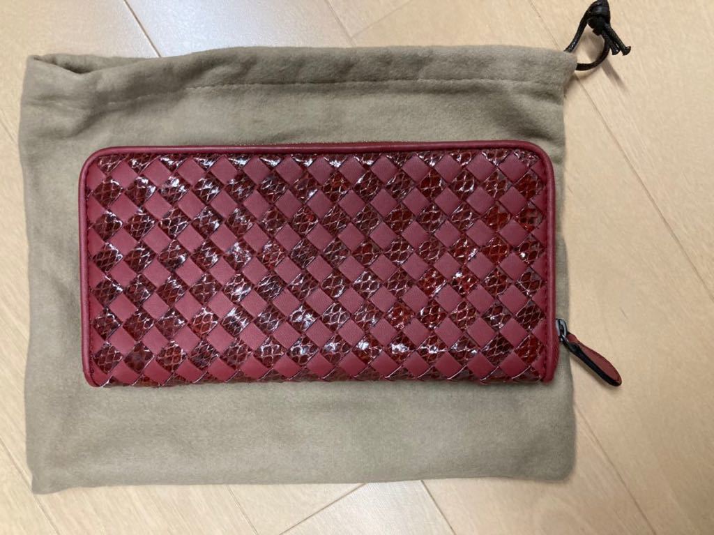 新品未使用 BOTTEGA VENETA ボッテガヴェネタ パイソン柄 ラウンド
