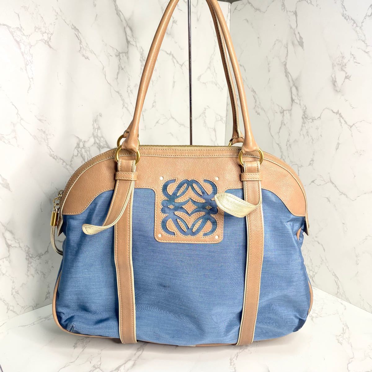LOEWE ロエベ アマソナ ワンショルダー スエード レザー ベージュ トート-