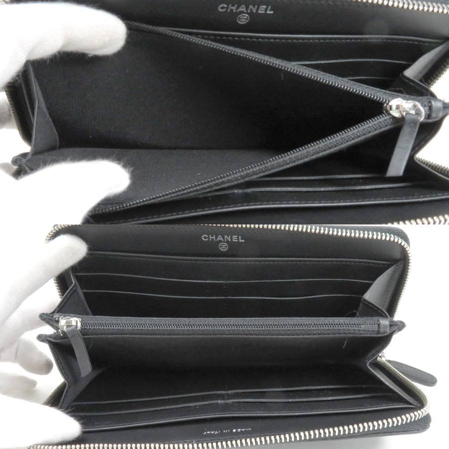 CHANEL シャネル ラウンドファスナー長財布 ココマーク マトラッセ