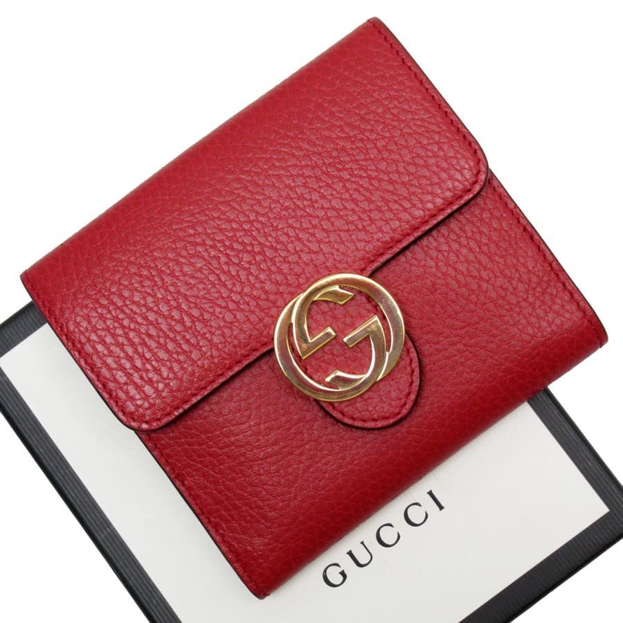 ○日本正規品○ グッチ 二つ折り財布 インターロッキング GG ブラック