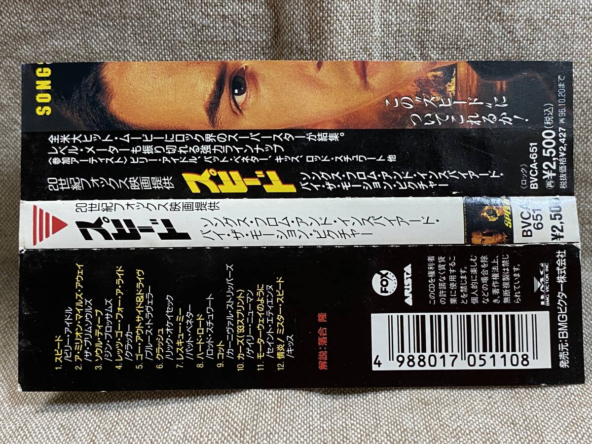 [サントラ] SPEED スピード 日本盤 帯付 BILLY IDOL KISS RIC OCASEK(THE CARS) PAT BENATAR ROD STEWART 廃盤_画像4