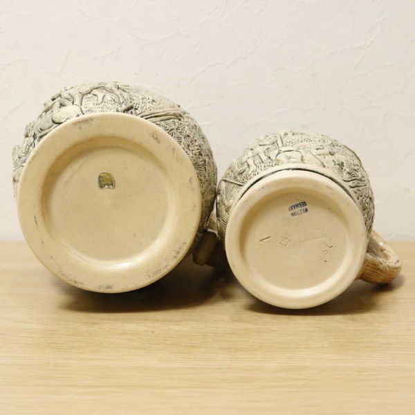 ドイツ製 ビアマグ ビアジョッキ ビールジョッキ 陶器製 2個セット アンティーク レトロの画像9