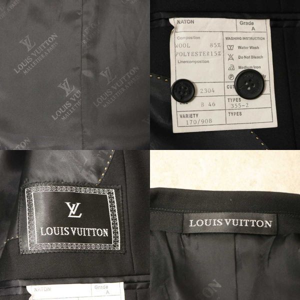 LOUIS VUITTON ルイ・ヴィトン セットアップ スーツ シングル 上下 セット ウール ブラック_画像5