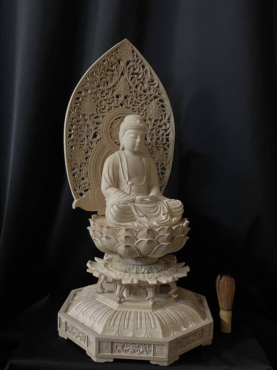 品質が 高62cm 井波彫刻 一刀彫り 仏教工芸品 香樟材 木彫仏教 大日