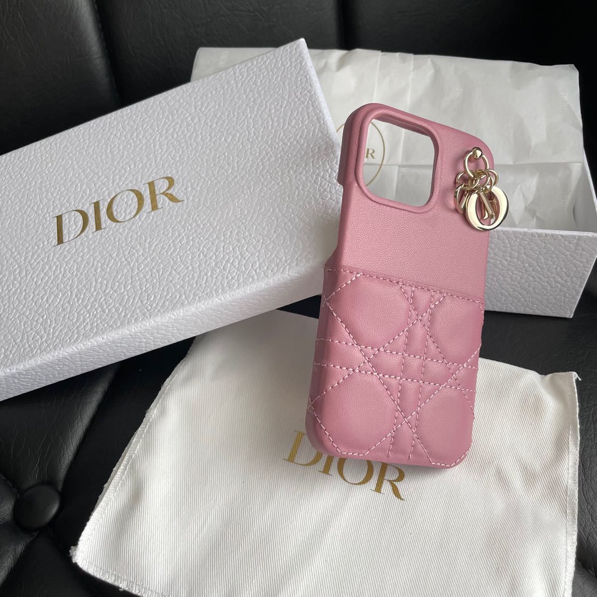 新品☆レア!LADY DIOR IPHONE 13 PROケース ラムスキン