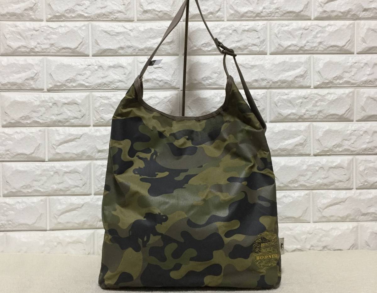 M1075 未使用!! ハンティングワールド カモフラージュ柄 ショルダーバッグ-