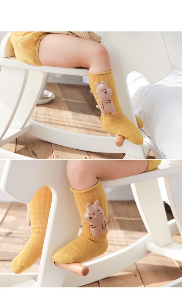 mineka ベビーソフトコットンソックス　キッズ赤ちゃん 靴下　クッション　3枚組 ピンク+イエロー+ホワイト　0-1歳適用　9-12cm 247-Ｓ_画像4