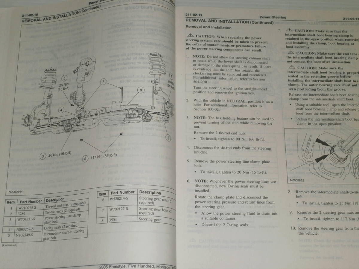 フォード　2005 FREESTYLE FIVE HUNDRED MONTEGO WORKSHOP MANUAL VOLUME2　ファイブ・ハンドレッド/マーキュリー・モンテゴ_画像5