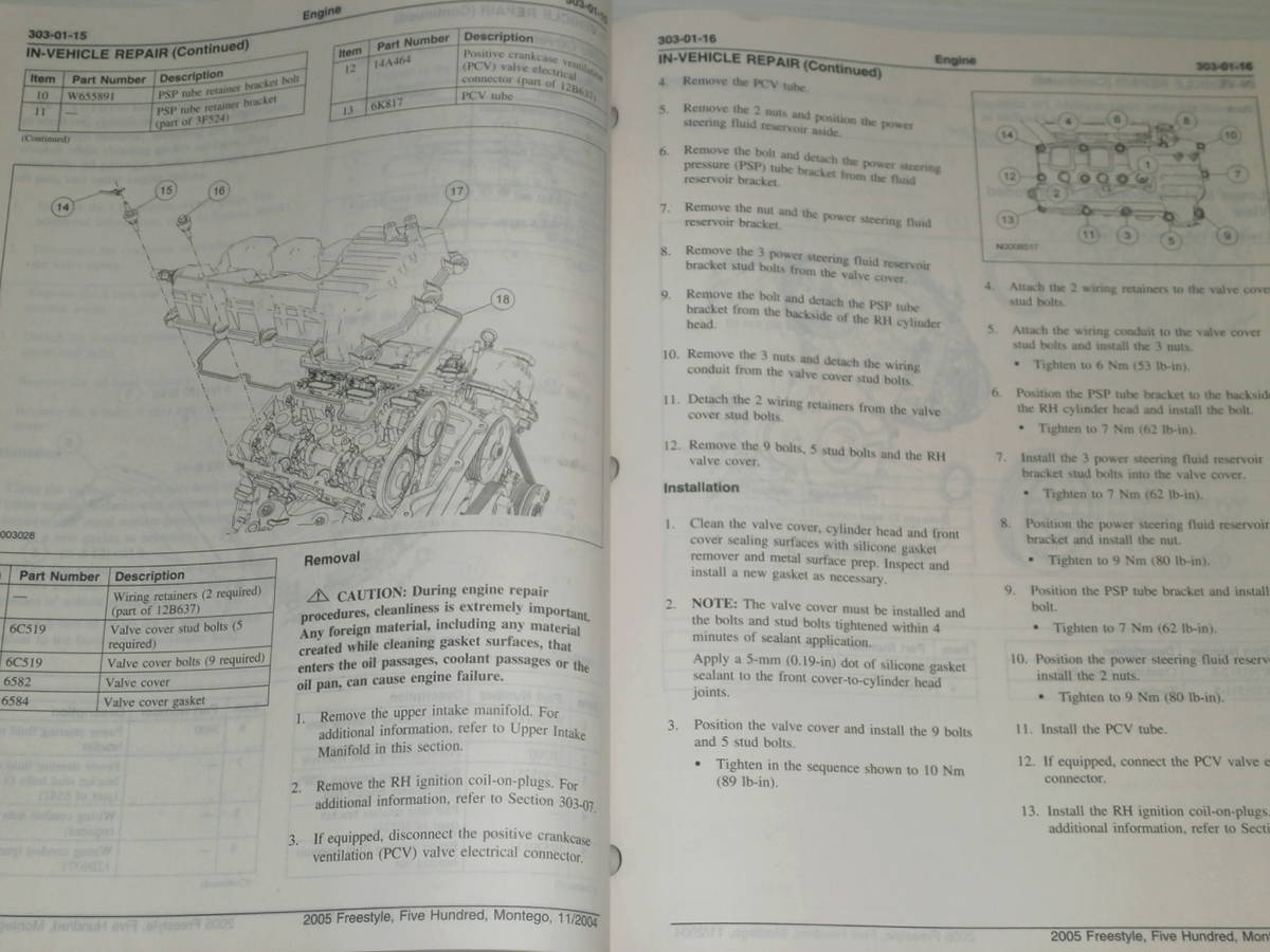 フォード　2005 FREESTYLE FIVE HUNDRED MONTEGO WORKSHOP MANUAL VOLUME2　ファイブ・ハンドレッド/マーキュリー・モンテゴ_画像6