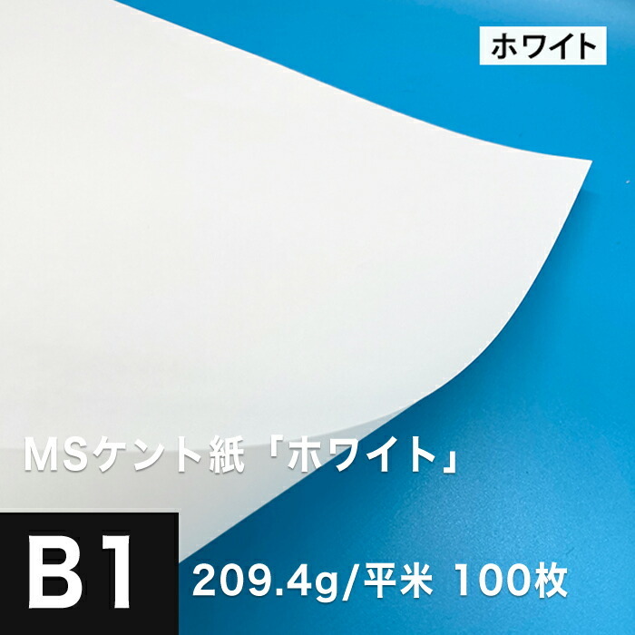 MSケント紙「ホワイト」 209.4g/平米 B1サイズ：100枚 印刷紙 印刷用紙 松本洋紙店 - ibermill.pt