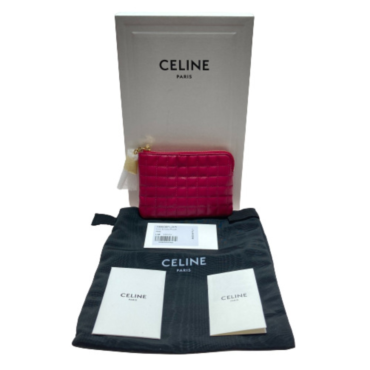 ◎◎ CELINE セリーヌ コイン＆カードポーチ 10B823BFL ピンク 24PI コインケース カードケース やや傷や汚れあり