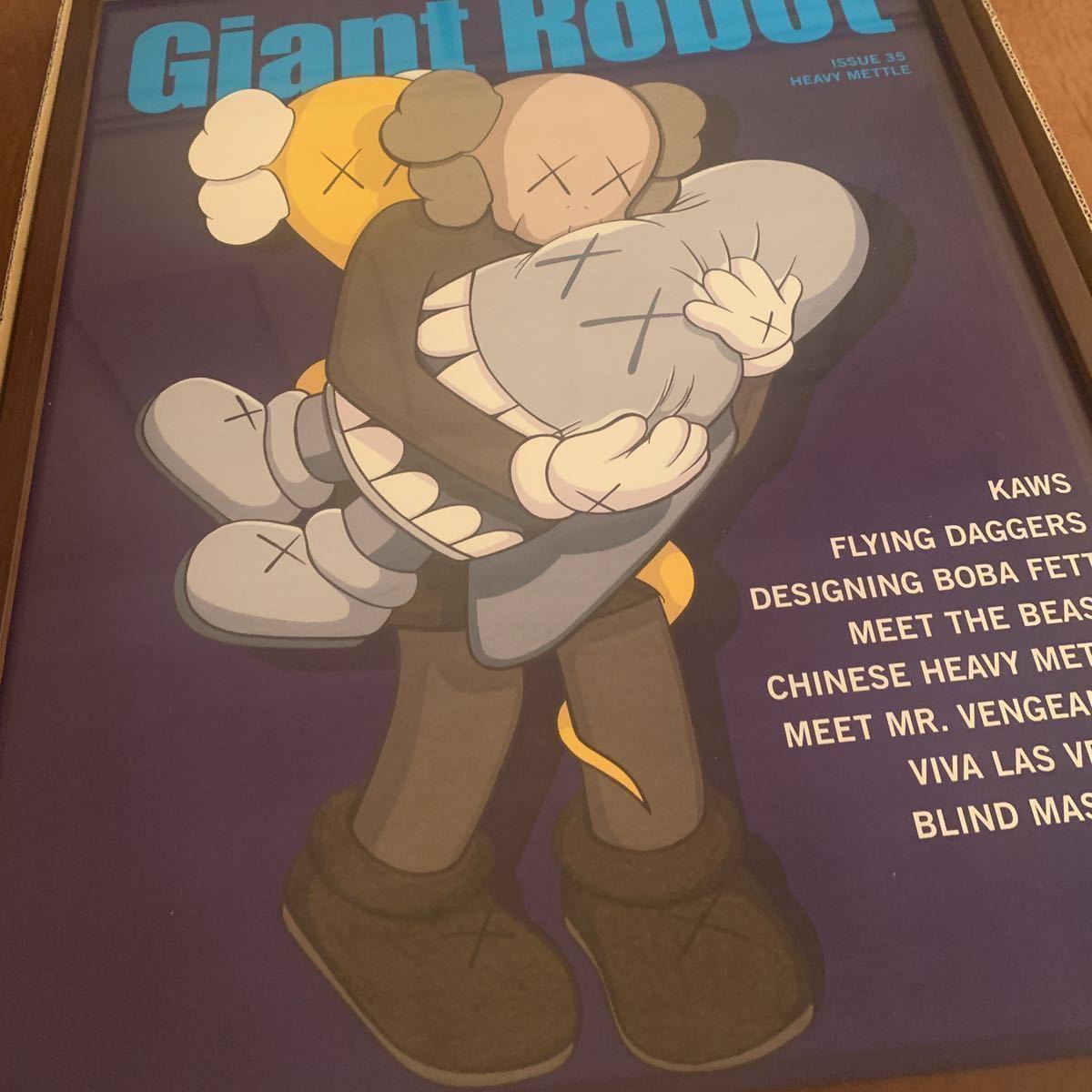 国際ブランド】 カウズ kaws ポスター KAWS Giant Robot オーダー額付 限定100 kaws ポスター 検 Original  ホビー、カルチャー