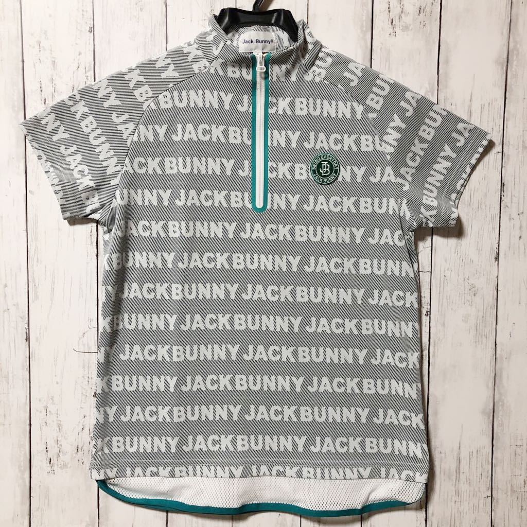 【JACKBUNNY】ジャックバニー ハーフジップ 半袖 シャツ レディース 1 美品 送料無料！_画像1