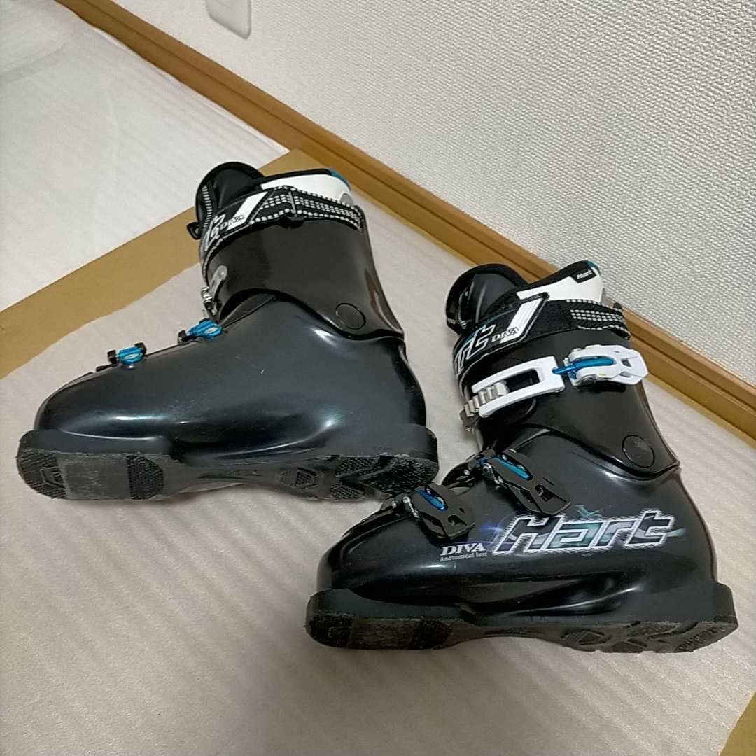 hart スキーブーツ 24 24.5 ブラック ブルー - ブーツ(子ども用)