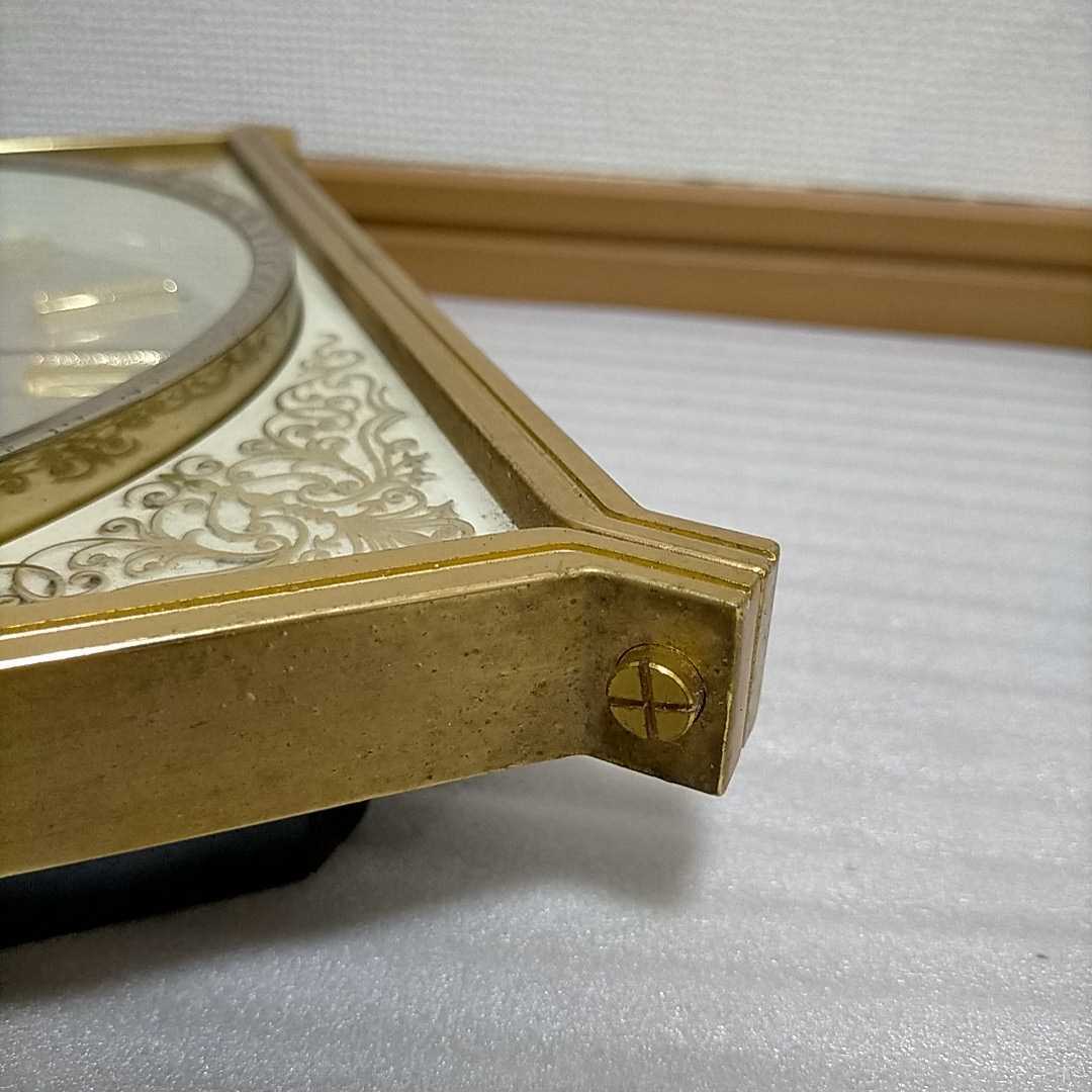 SEIKO セイコー 壁掛け 時計 QE 806G ゴールド 金属製 SEIKO セイコー 壁掛け 時計 QE 806G ゴールド 金属製