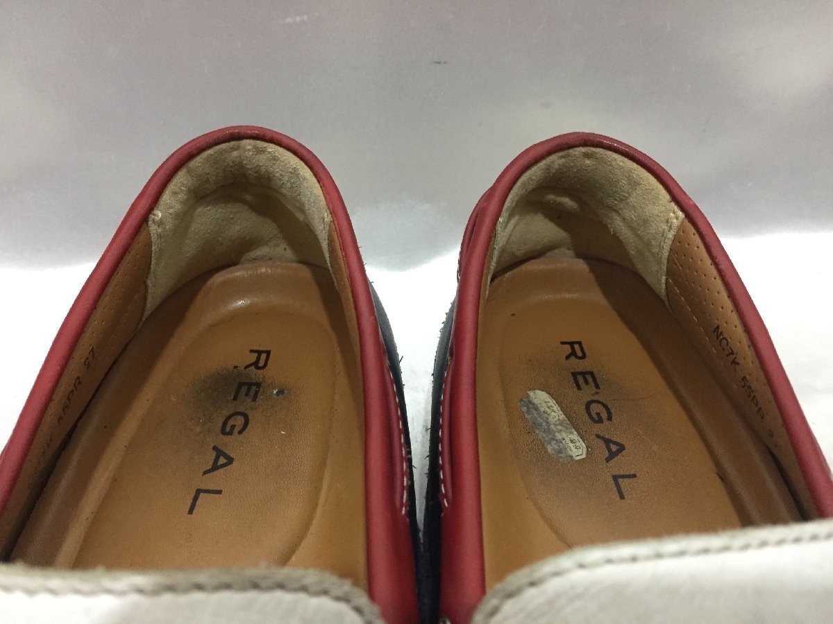 REGAL Reagal обувь для вождения deck shoes NC7K 55PR размер 27cm белый / темно-синий / красный 