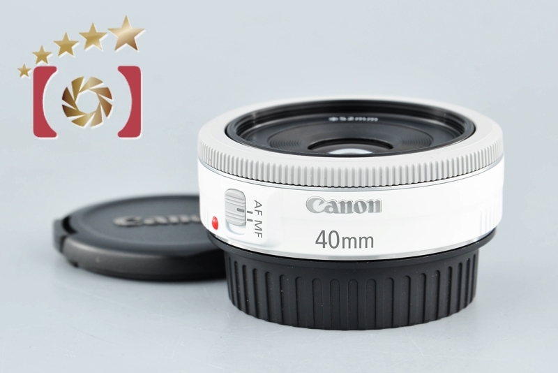 【中古】Canon キヤノン EF 40mm f/2.8 STM ホワイト_画像1
