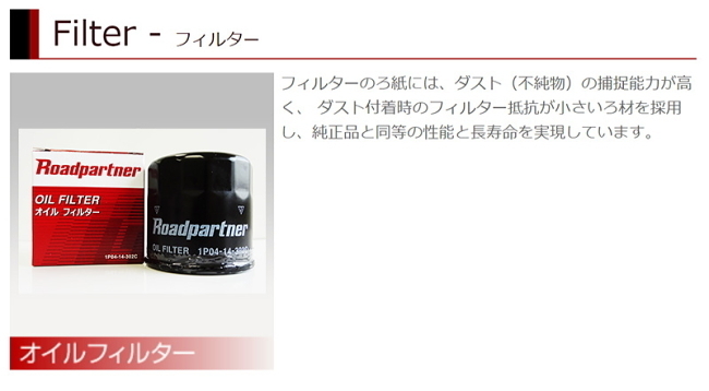 日産 フェアレディZ ロードパートナー オイルフィルター 1P06-14-302D HZ34 VQ37VHR オイルエレメント Roadpartner 旧 1P06-14-302C_画像3