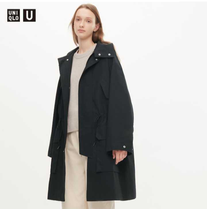 UNIQLO U 2022A/W WOMEN フーデットコート Mサイズ ブラックの画像1