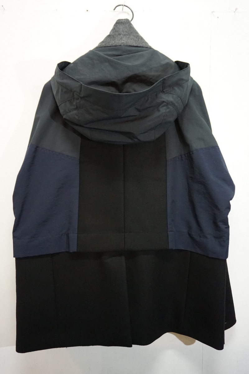 極美品 正規 21AW Sacai サカイ Wool Melton Jacket ドッキング ウール