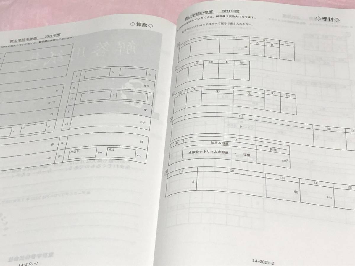 東京学参　青山学院中等部 2022年度 過去問10年分 中学別 入試問題シリーズ 送料無料_画像9