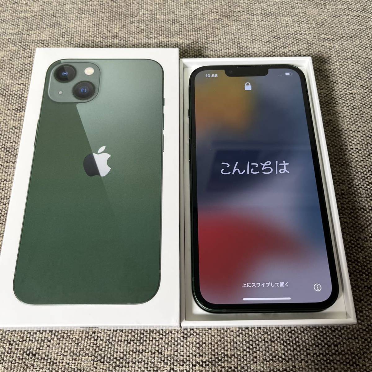 ほぼ未使用品 iPhone 13 128GB 本体 グリーン SIMロック解除 SIMフリー