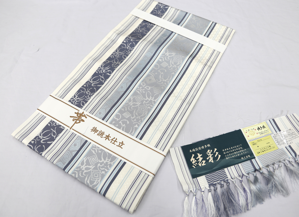 博多帯 博多織 黒木織物 新品 仕立済 八寸 名古屋帯 歌舞伎 隈取 博多帯 博多織 黒木織物 新品 仕立済 八寸 名古屋帯 歌舞伎 隈取