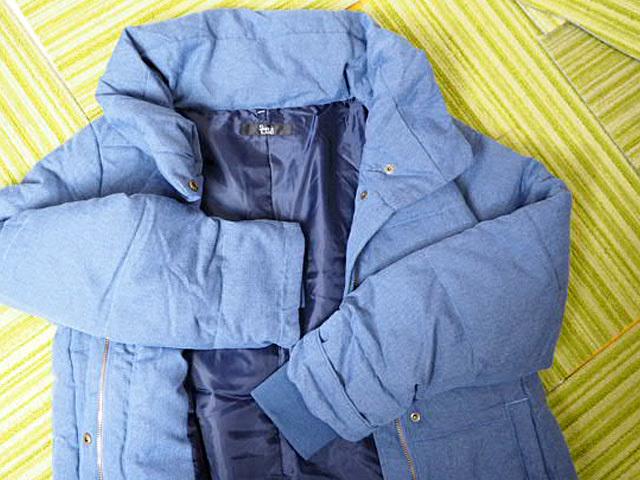 新品未使用　No3　SMILE LAND 企画見本専用品　 中わた　ショート丈コート　ブルー・221007_画像5
