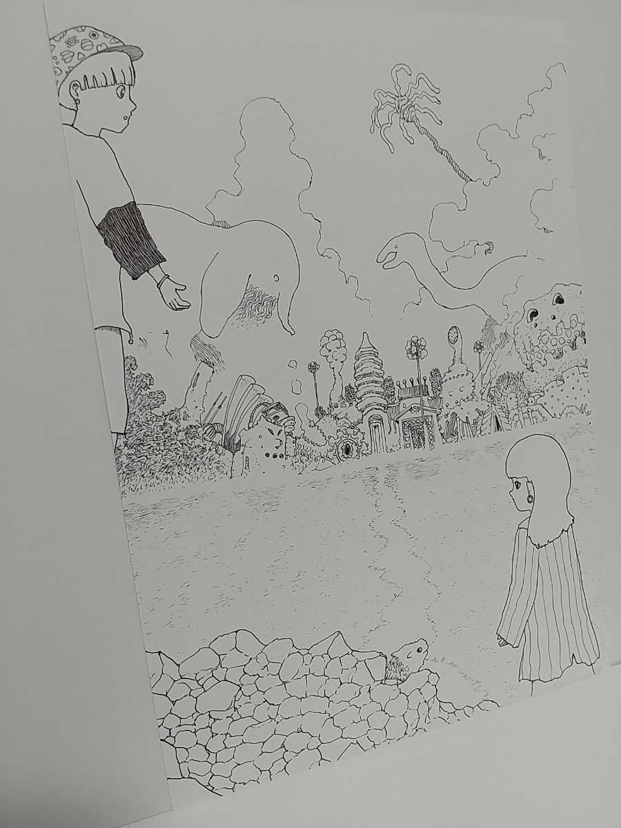  original illustration * hand-drawn illustrations * sightseeing *. trace * hand made *. monochrome original picture original work analogue art white black interior 