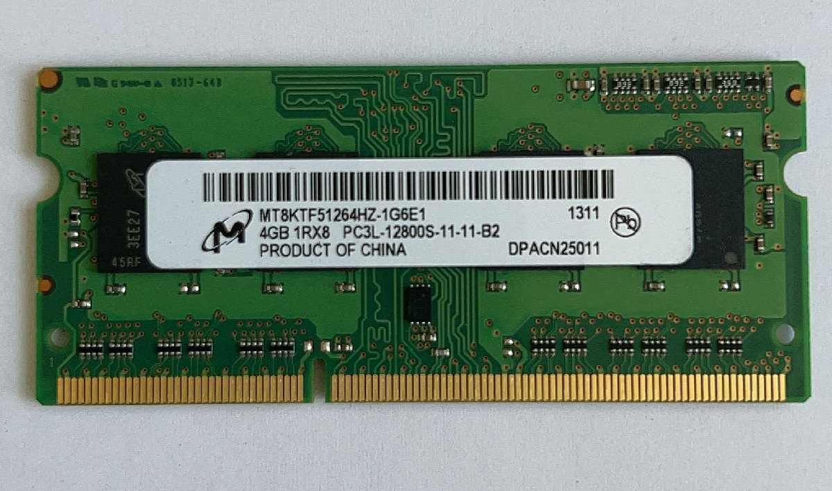 * free shipping *MICRON 1RX8 PC3L-12800S 4GB×1 Note for memory * operation goods *CD167