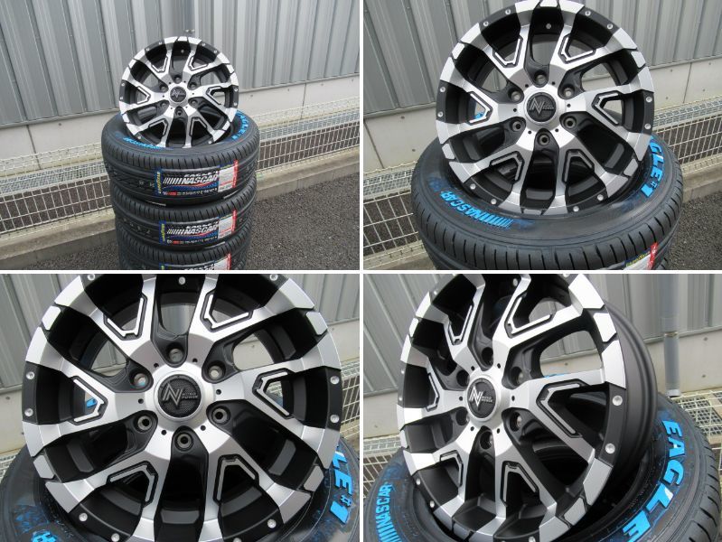NITRO POWER DERINGER セミグロスブラックポリッシュ17x6.5J +38 6-139.7 GY NASCAR 215/60R17セット 200系ハイエース レジアスエース_画像3
