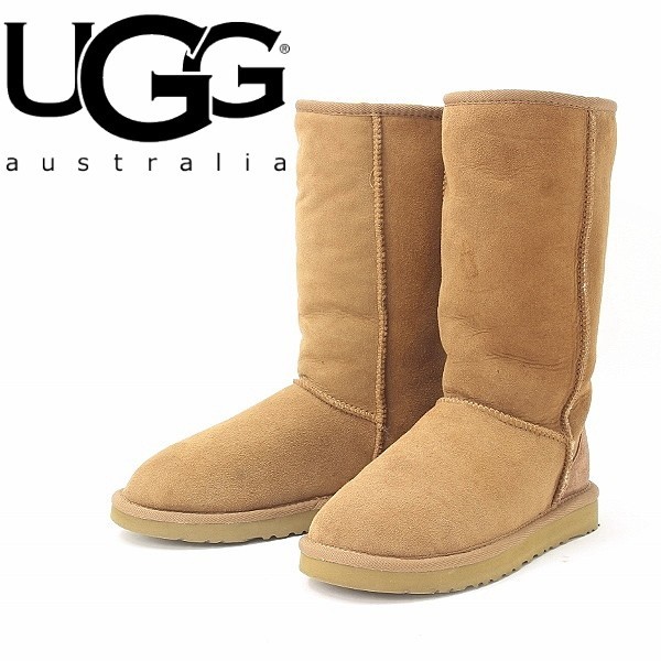 ◆UGG アグ 5815 CLASSIC TALL II クラシック トール 2 シープスキン ムートン ブーツ キャメル 22cm_画像1