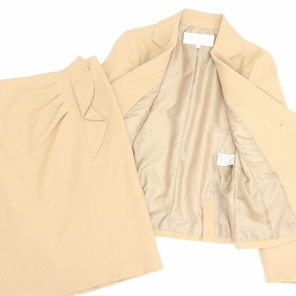 *CITRUS NOTES Citrus Notes stretch frill jacket & tuck skirt suit setup beige 38/36