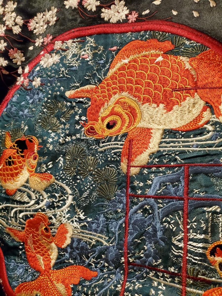 難あり！花旅楽団 桜と金魚鉢 刺繍 スカジャン SSJ-501 S