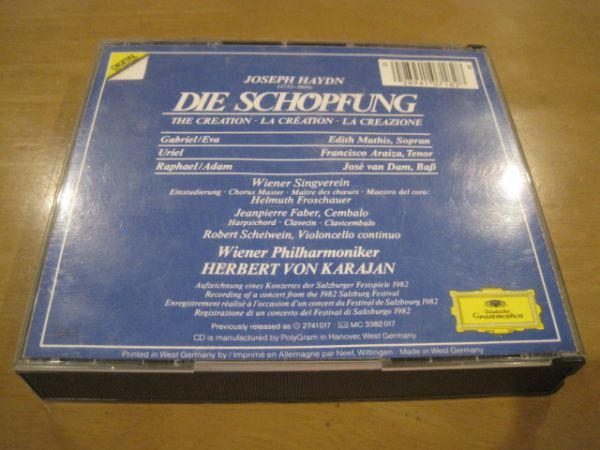 送料込み ケース＆ブックレットのみ カラヤン／ハイドン　オラトリオ　天地創造　Josef Haydn Die Schopfung, Karajan_画像2